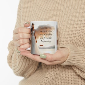Taza de ángel / Taza de cerámica inspiradora de 325 ml (11 oz) y 444 ml (15 oz) Regalo para el Día de la Madre Ángel de la guarda imagen 14