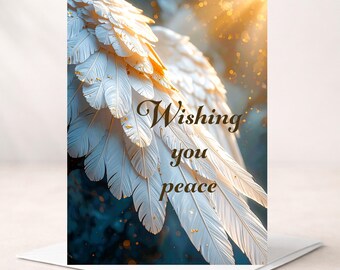 Tarjeta de condolencias - Personalizable (interior) Apoyo en el duelo - Alas de ángel