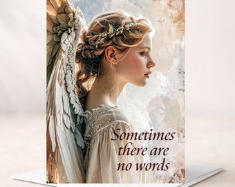 Tarjeta de condolencias - Personalizable (interior) - A veces no hay palabras - Apoyo en el duelo - Consuelo en la pérdida - Tarjeta de felicitación de ángel