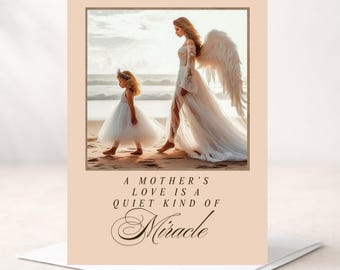 Tarjeta del Día de la Madre - Personalizable (interior) - Tarjeta del Ángel Guardián - Madre Sentimental - Saludo a Mamá Costera
