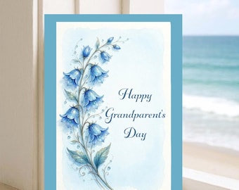 Happy Grandparent's Day Card, Elegant Florals 5 x 7, Optional Personalization Inside