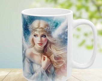 Taza de ángel, regalo, taza de café, té o cacao, decoración de cocina etérea, artículos religiosos, regalo