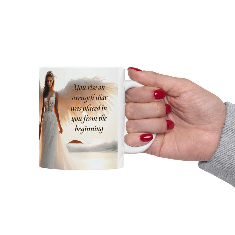 Taza de ángel / Taza de cerámica inspiradora de 325 ml (11 oz) y 444 ml (15 oz) Regalo para el Día de la Madre Ángel de la guarda imagen 15
