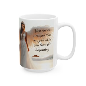 Taza de ángel / Taza de cerámica inspiradora de 325 ml (11 oz) y 444 ml (15 oz) Regalo para el Día de la Madre Ángel de la guarda imagen 3