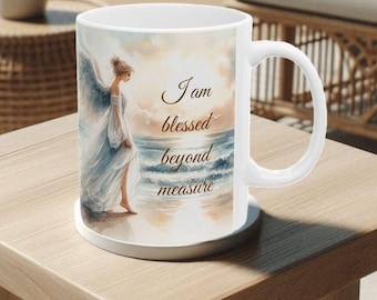 Angel Mug: Gratitude Affirmation Coffee Cup - Coastal Spiritual Decor