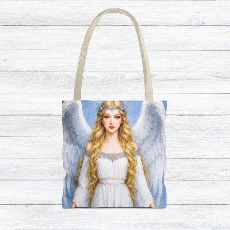 Bolso de mano con diseño de ángel guardián de 13 x 13 cm. imagen 8