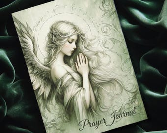 Diario de oración, devoción a los ángeles y cuaderno de reflexiones espirituales para soñadores. Escritura angelical. Regalo religioso. Introspección cristiana.