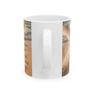Caneca Anjo Asas Divinas Pôr do Sol no Oceano Mensagem Inspiradora Presente de Dia das Mães À Beira-Mar 325ml 445ml imagem 5