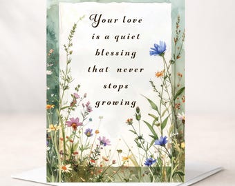 Tarjeta del Día de la Madre - Flores silvestres - Personalizable (interior) - Tarjeta botánica para cualquier ocasión