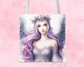 Bolsa de mano Ethereal Angel: bolso de compras con estampado celestial