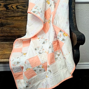 Baby Girl Quilt | Patchwork Quilt | Heirloom Quilt | Baby Blanket | Handmade Unique Nursery Item