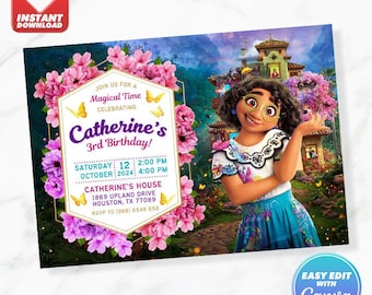 Encanto Geburtstagseinladung Mirabel Geburtstag einladen bearbeitbare Vorlage Sofortdownload