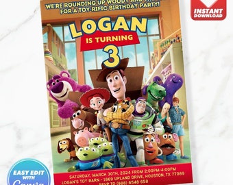Toy Story Birthday Invitation Toy Birthday Invite Editable Template Instant Download