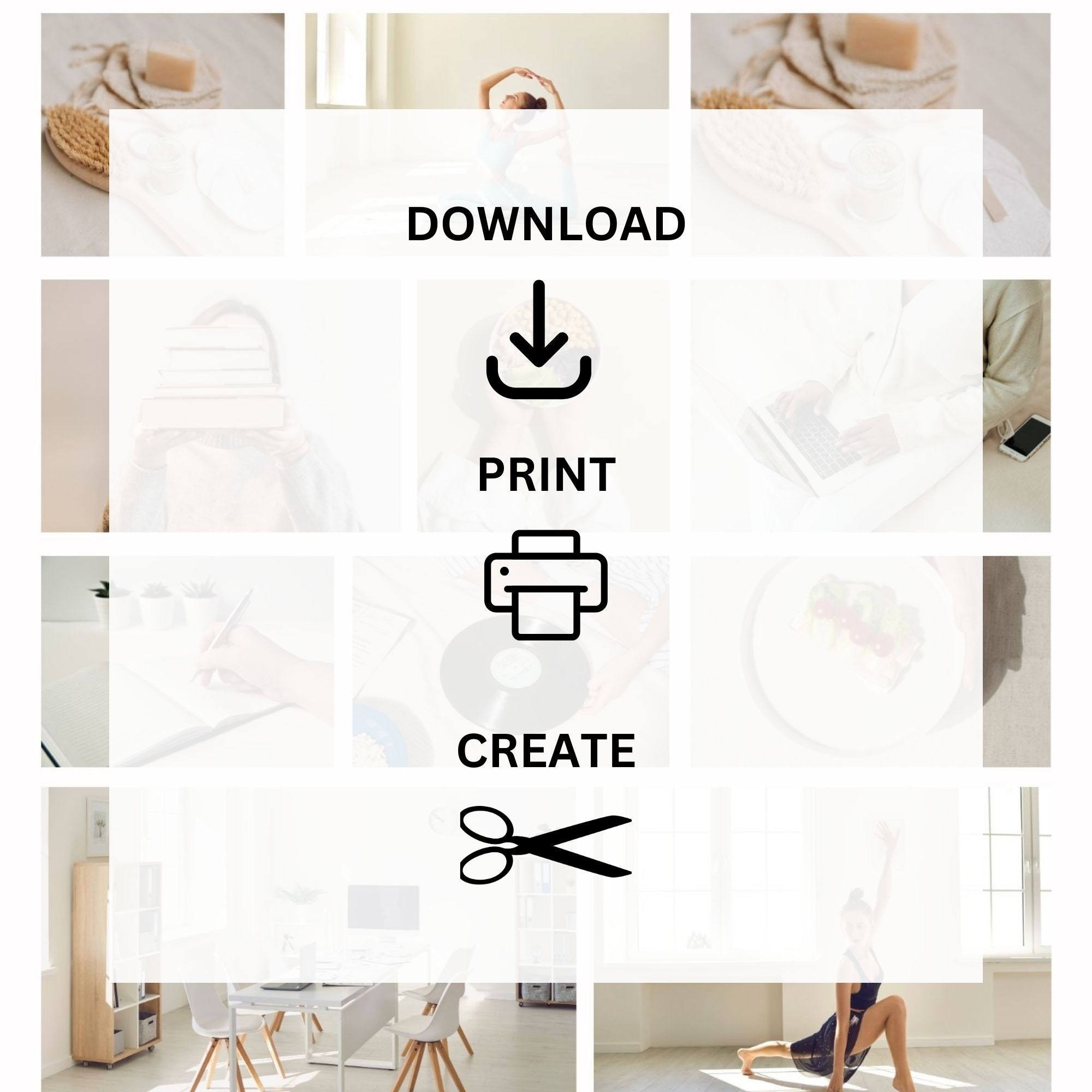 Printable Vision Board Kit Positive Affirmations Laws of Attraction ...