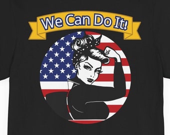 Table 6 Old Glory Debbie the Diver T-shirt | Commercial Deep Sea Diver Scuba Diving Offshore Inland Girl Hyperbaric Rosie the Riveter Tee