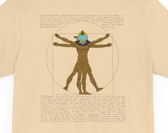 Table 6 Deep Sea Man Unisex Tee | Virtruvian Man Leonardo da Vinci Commercial Diver Scuba Diving Science Physics Gas Laws Renaissance Man