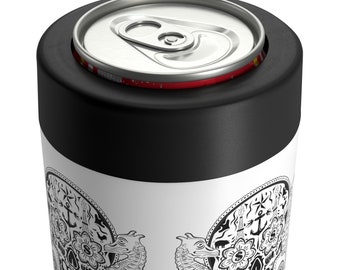 Table 6 Mark V Day of the Dead Diver Vacuum Insulated Can or Bottle holder 12oz | Commercial Diver Scuba Diver Beer Koozie Party Gift BBQ