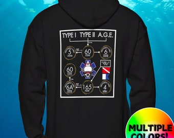 Table 6 Hyperbaric Flowchart Heavy Hoody | DMT Diver Medic Technician Commercial Offshore Inland Union Diver CHT Decompression Sickness