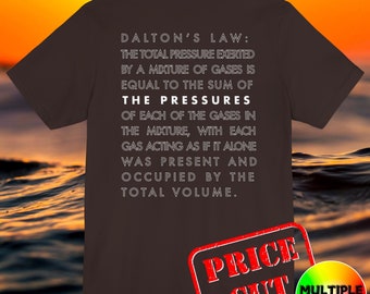 Table 6 Dalton's Law Unisex T-Shirt, Alpha flag logo | Commercial Diving Tee Scuba Navy SAT CHT Hyperbaric Deep Sea Diver Physics Science