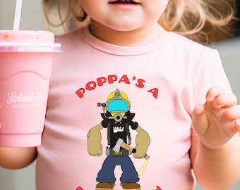 Table 6 Poppa's A Diver Man Baby Tee, Size 3M-24M | Deep Sea Diver Commercial Diver Scuba Diving Toddler Baby T-shirt Pop Eye Sailor Man