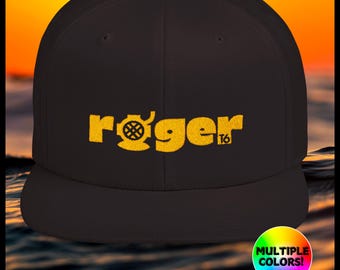 Table 6 Roger Mark V Embroidered Snapback Hat | Commercial Navy Offshore Diver Scuba Kirby Morgan AGA Guardian Mark 5 Deep Sea Diving