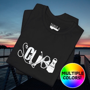 Tabelle 6 SCUBA Unisex T-Shirt mehrere Farben | Einzigartiger Taucher Padi SSI Naui Master Rec Sport Tauchen Tiefsee Ozean See Fluss