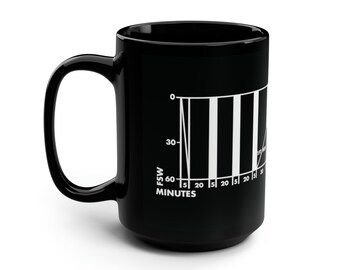 Table 6 Treatment Table 15oz Supervisor Mugs, monochrome | Commercial Diver Scuba Navy Offshore Inland Union SAT Diving Medic Hyperbaric CHT