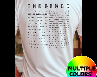 Table 6 The Bends Signs and Symptoms Unisex Tee | Commercial Scuba Navy Offshore Inland Diving Decompression Sickness Deep Sea Diver T-shirt