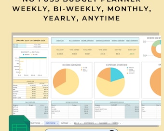 Budgetplanner-spreadsheet voor Google Spreadsheets: wekelijks, maandelijks, jaarlijks