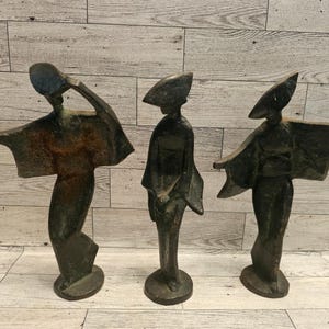 Cast Iron Geisha Trio, James Mont Green Style