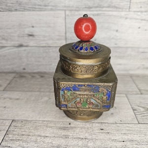 Antique Chinese Square-Sided Tea Caddy