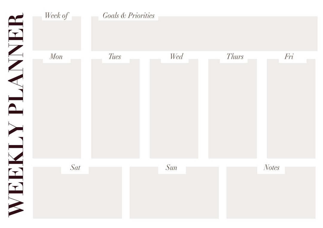 Minimal Weekly Planner Printable A4 - Etsy