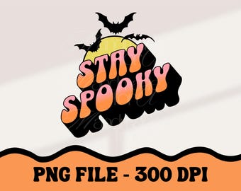 Murciélagos retro de Halloween espeluznantes PNG/Sublimación de camisetas (Descarga digital)