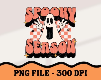 Retro Halloween Ghost PNG | Spooky Season Sublimation (Digital Download)