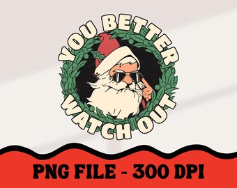 Christmas PNG | Retro Santa Sublimation png, Santa Claus png, Merry Christmas png for sublimation