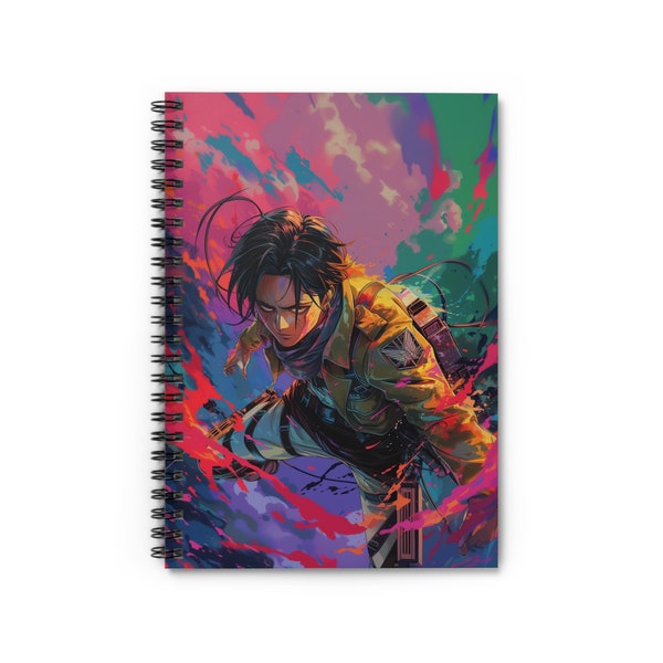 Buntes Levi Ackerman Attack on Titan Anime Notizbuch - Linierte Linie