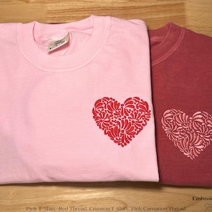 Beautiful Talavera Heart Embroidered T-Shirt | Personalized Talavera Heart Gift | Monogram Heart | Mexican Talavera Heart