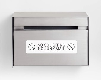 No Soliciting No Junk Mail Vinyl Sticker: Minimalist Mailbox Decor