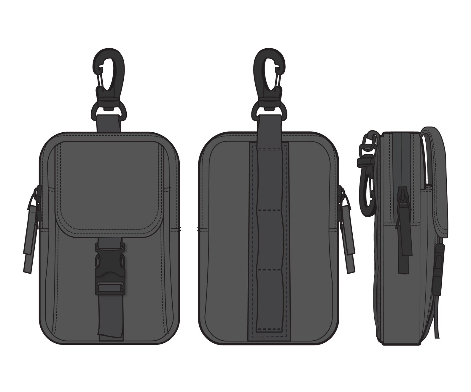 Zip Pouch Design Vector Template: Tech Accessory Designs (adobe ...