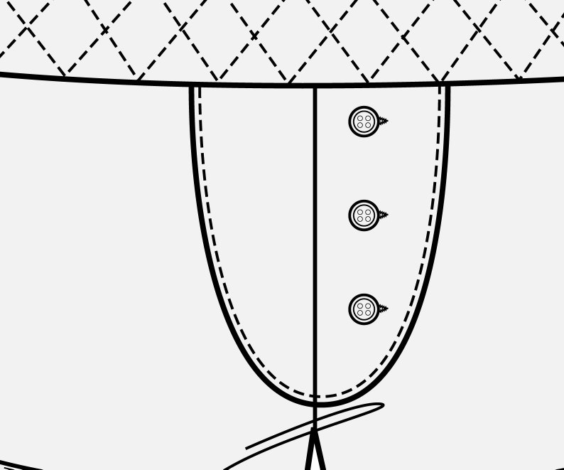 Men's swim briefs flat sketch editable fashion illustration detail