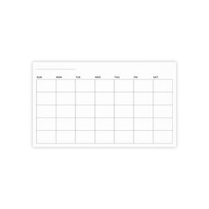 Minimal White Calendar Post-it Notepad - 10 x 6 inch Monthly Planner