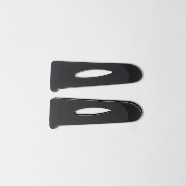 Pair of Black TPU Velcro Hook Pull Tab for Wrist Cuff Adjustment - Compatible with Any Loop Velcro Pieces - left and right piece