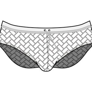 Men's swim brief vector illustration fashion flat sketch