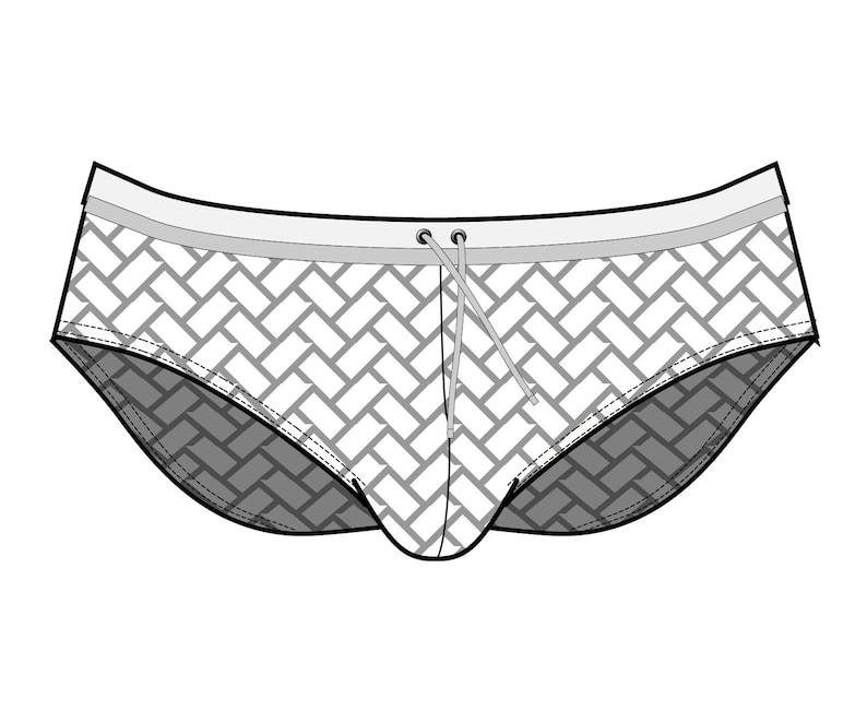 Men's swim brief vector illustration fashion flat sketch