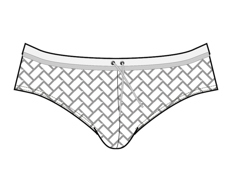 Men's swim brief vector illustration fashion flat sketch