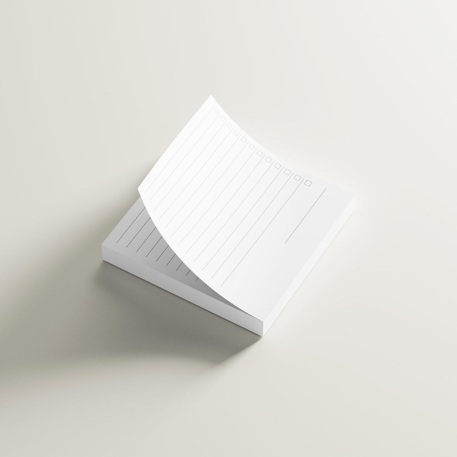 Notepad With Checkboxes Folio White Checklist Post-it Notepad - 4in. X 4in. - Narrow Ruled With ...