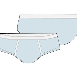 Men's brief vector illustration fashion flat sketch