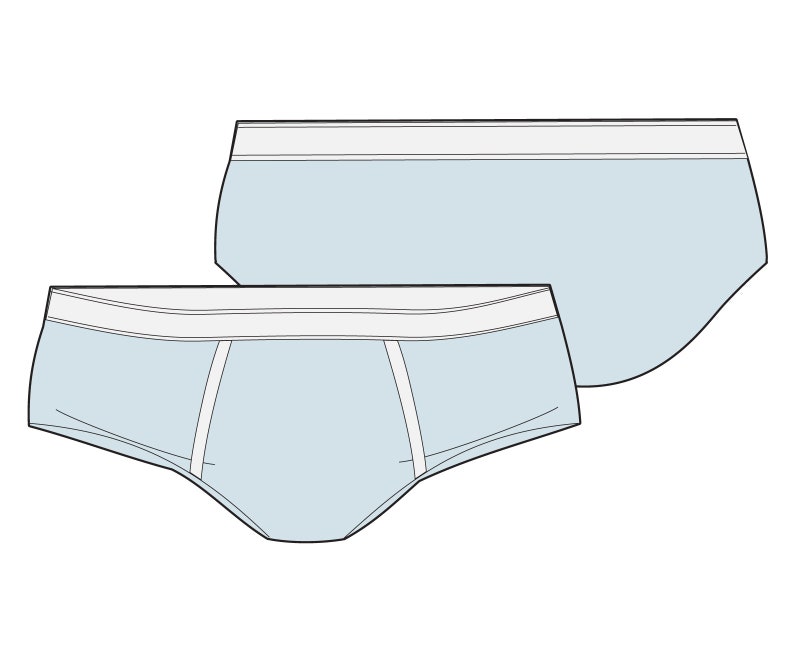 Men's brief vector illustration fashion flat sketch