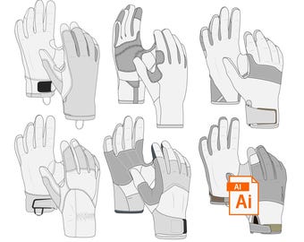 Glove Design Template: Fall Winter Fashion Illustration (Adobe Illustrator Vector Files)