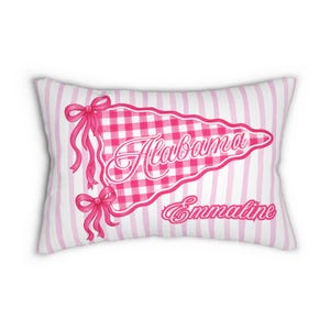 Personalized Sorority House or Dorm Room Pillow, Preppy College School Colors Custom Name Pillow, Roommate Present, Personalized gift image 8